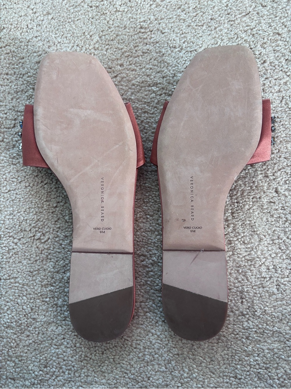 Veronica Beard Rose-Mauve Jeweled Slide Mules - Picture 3 of 3